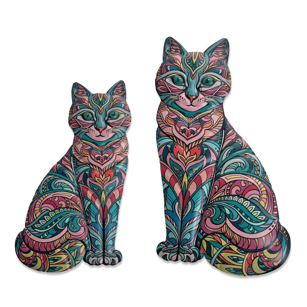 Boho Cat Metal Wall Decor - Cute Hanging Meal Wall Art, Farmhouse Decor Meets💛